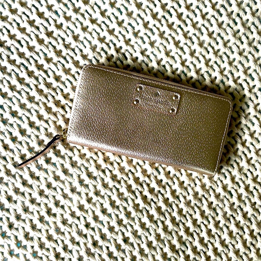 Kate Spade Metallic Full Zip Wallet